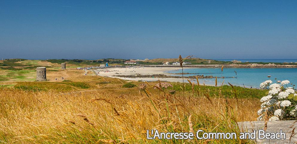 L'Ancresse common and beach with Martello Towers