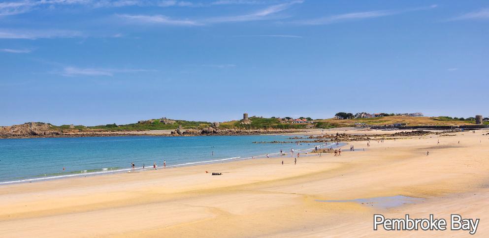 Pembroke bay with view across to martello towers