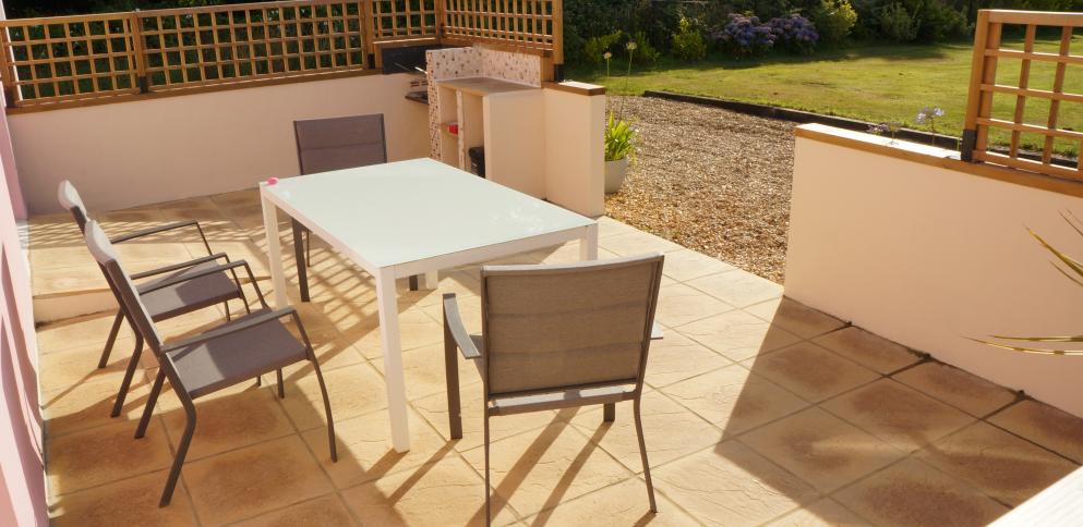 terrace with table and chairs