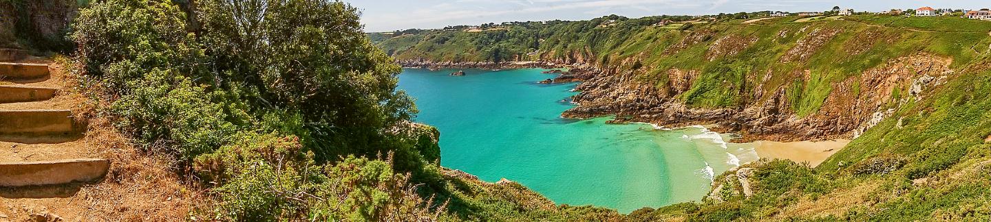 view of Fermain Beach from cliffs