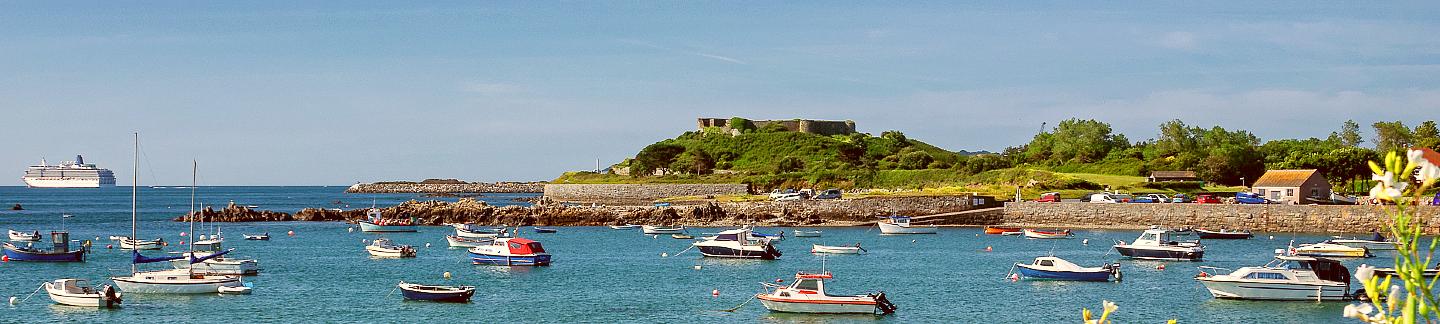 View of Bordeaux Harbour and Vale Castle