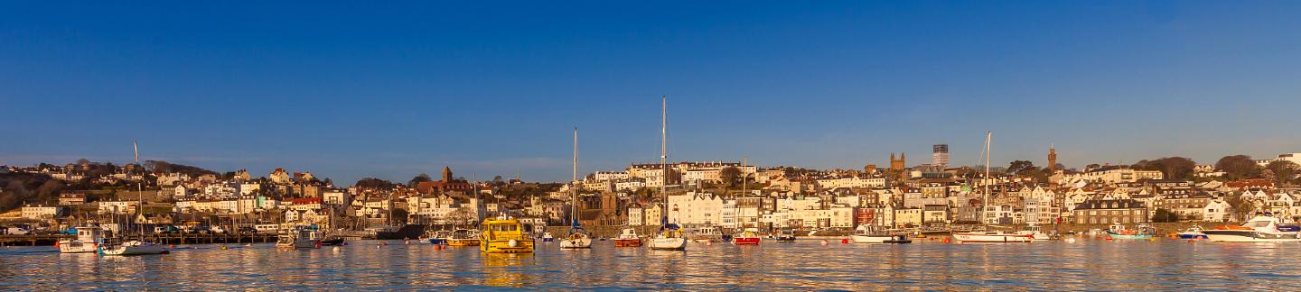 arriving into St Peter Port from the sea