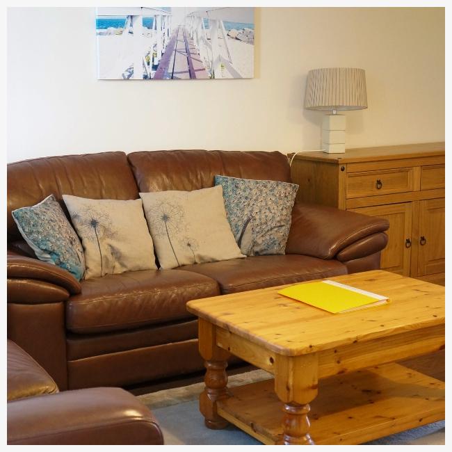 Living room sofas in The Ellingham Cottages, St Martins, Guernsey